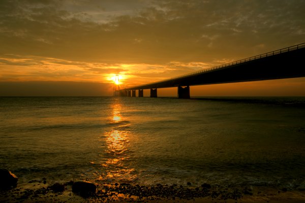 Bridge in sunset - HDR