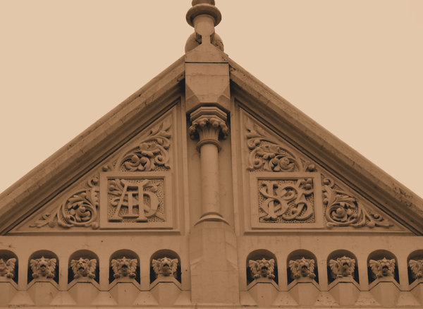 city gargoyles sepia