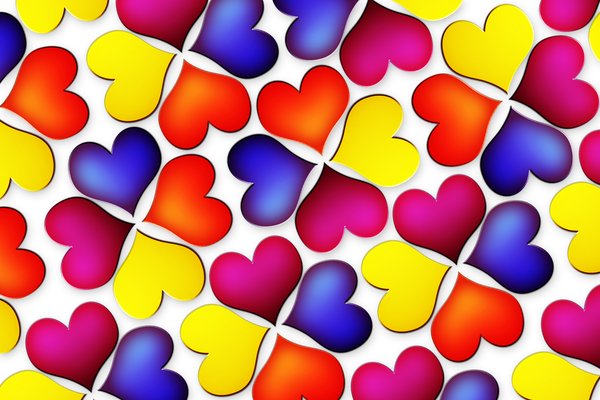 Colorful heart flowers